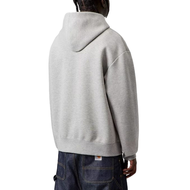 HOODED ALDA SWEAT GREY HEATHER / WHITE - Felpa con Cappuccio Uomo Grigia I036055 00DXX CARHARTT WIP 