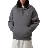 HOODED ALDA SWEAT BLACK / WHITE - Sweat à Capuche Homme Gris CARHARTT WIP