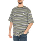 S/S Zane T-Shirt Zane Stripe, Dollar Green - T-Shirt Col Rond Homme Multicolore Homme CARHARTT WIP