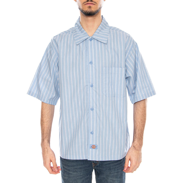 Venedocia Stripe Shirt Navy Stripe - Camicia Maniche Corte Uomo Blu DK0A88GU L39 DICKIES 