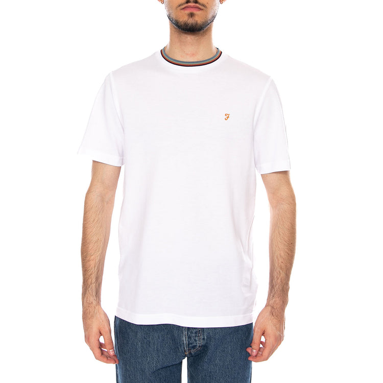 ELTON SS WHITE - Maglietta Girocollo Uomo Bianca F4KFF054 104 FARAH 