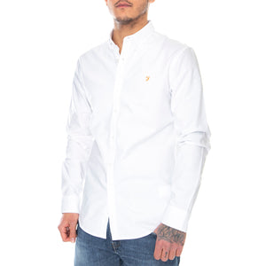 Brewer LS BD Shirt White - Camicia Uomo Bianca F4WSB060 104 FARAH 
