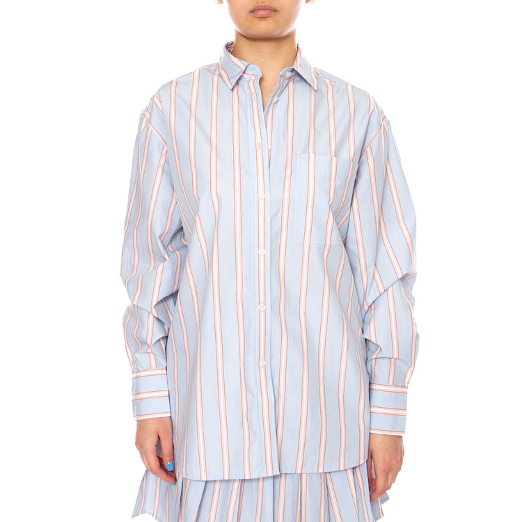 CAMICIA M/L BLU MULTICOLOR - Camicia Donna Blu CF1054 48C LACOSTE 
