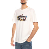 SS Relaxed Fit Tee - Coastal Creative Fresh And Smooth Pumice Stone - T-shirt Col Rond Homme Blanc avec Imprimé Homme LEVIS