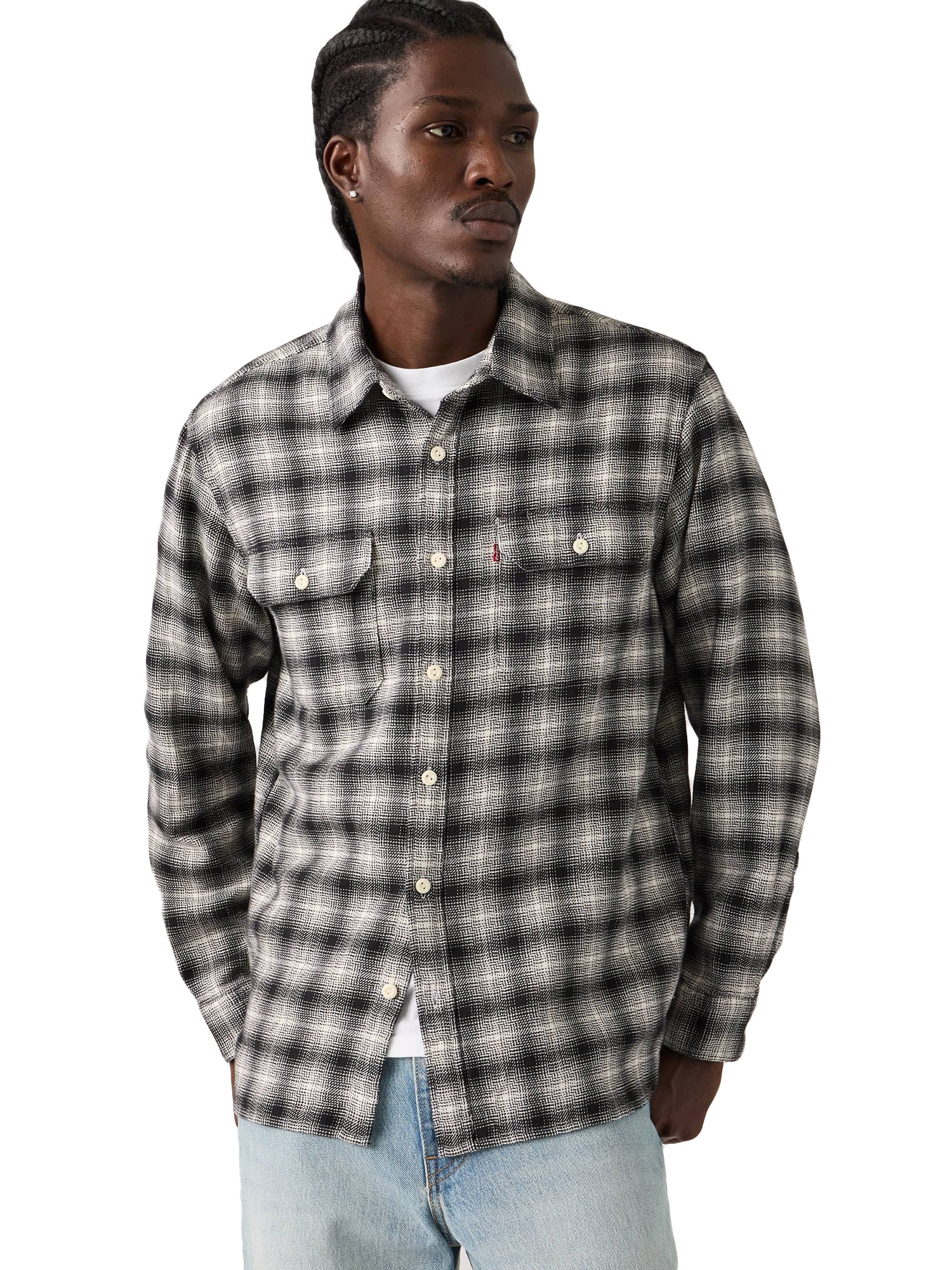 JACKSON WORKER KANA PLAID JET BLACK - Camicia Uomo Nera 19573 0294 LEVIS 