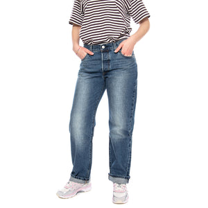 501® '90S - Work Yourself Selvedge Blue - Pantaloni Denim Jeans Donna Blu A1959 0116 LEVIS 
