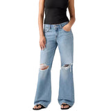 LOW LOOSE SHAKEY GROUND - Jeans Denim Loose Taille Basse Femme Bleu Femme LEVIS
