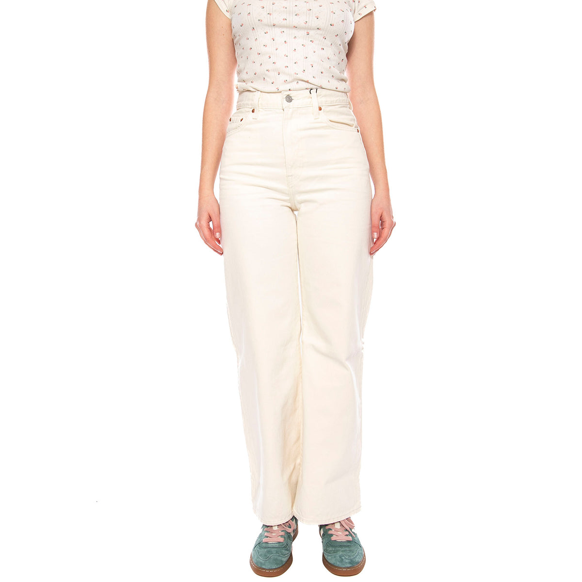 Ribcage Wide Leg H223 Polar Perimeter - Pantaloni Donna Beige A6081 0009 LEVIS 