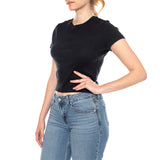 Essential Sporty Tee - White + Cotton - T-shirt Col Rond Femme Noir Femme LEVIS