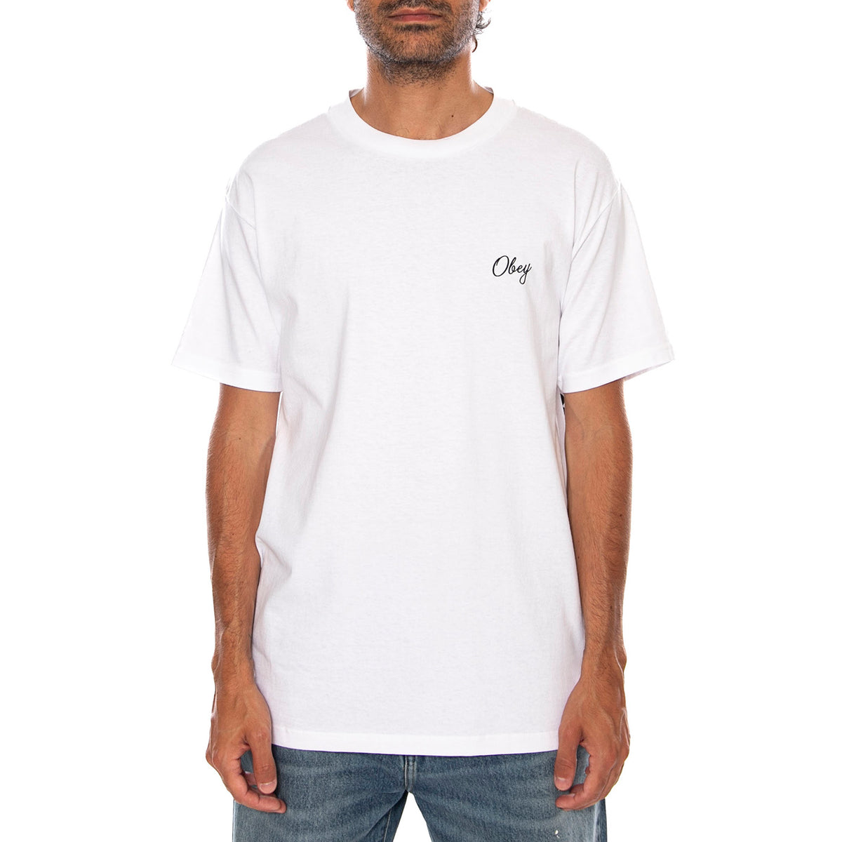 OBEY PAPER ROSE TEE WHITE - Maglietta Girocollo Uomo Bianca 165264300 WHT OBEY 