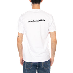 SKATEISTAN / OBEY TEE - Maglietta Girocollo Uomo Bianca 165264402 WHT OBEY 