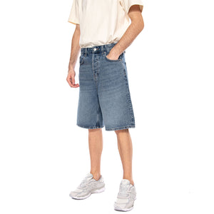 Five Baggy 9893 Pin DNM Shorts VD2 Blue - Bermuda Denim Jeans Uomo Blu 22029893 MEDIUM BLUE DEN ONLY & SONS 
