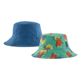 BABY SUN BUCKET HAT AQUA STONE - Chapeau Bucket Double Face Bleu / Gris - ACCESSOIRES PATAGONIA