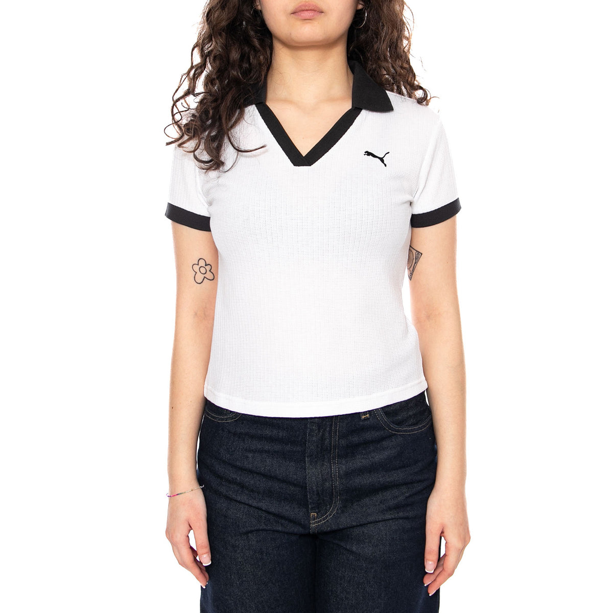 WARDROBE ESS Polo - Polo Donna Bianca con Logo Puma 635395 02 PUMA 