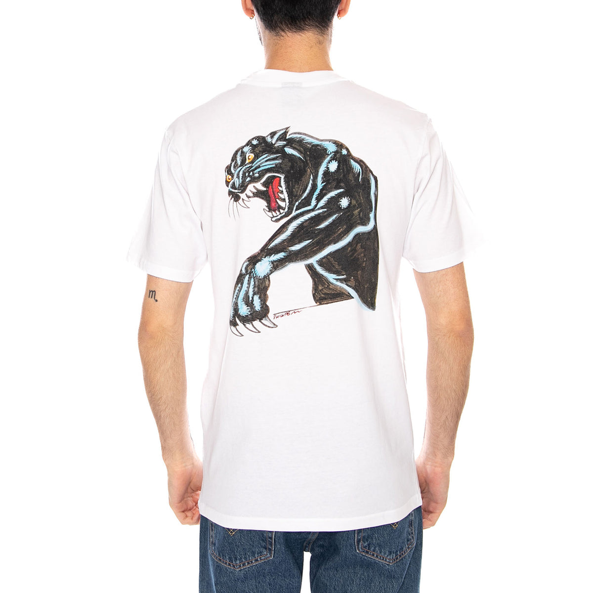 NATAS SKETCH PANTHER T-SHIRT - Maglietta Girocollo Uomo Bianca SCA-TEE-13275 WHT SANTA CRUZ 