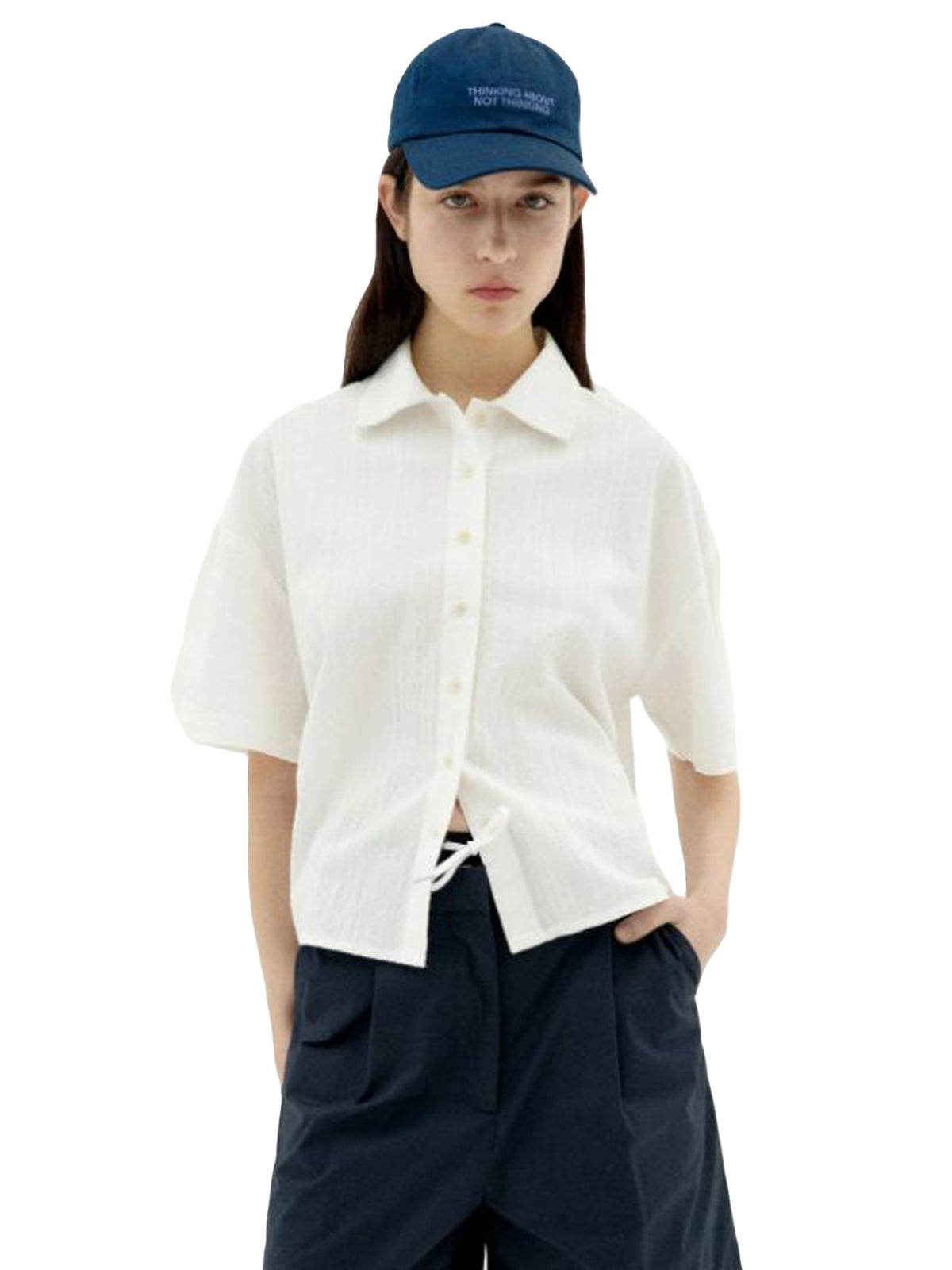 ANE BLOUSE WHITE - Camicia Donna Bianca WBL00198 WHT THINKING MU 