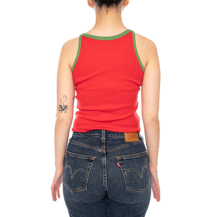 CLAVEL IVY CONTRAST HARRIET TOP - Canotta Donna Rossa WTP00259 RED THINKING MU 