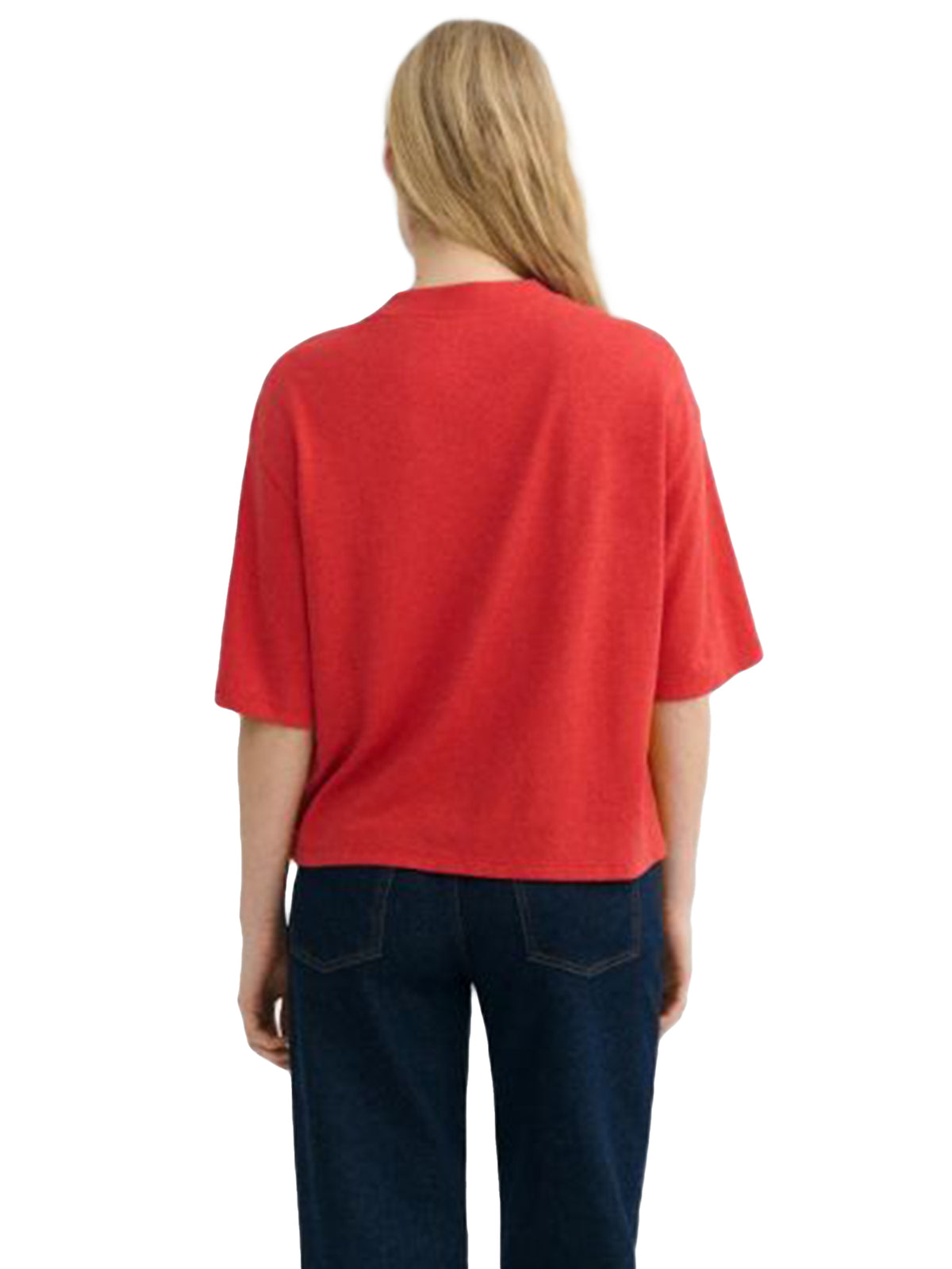 LENA TEE RED - Maglietta Girocollo Donna Rossa WTS00500 RED THINKING MU 