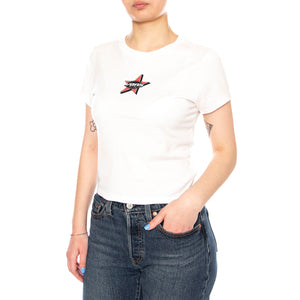 STARMARKED SS BABY TEE WHITE - Maglietta Girocollo Donna Bianca VN000SWB WHT1 VANS 