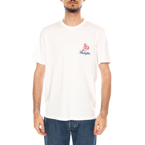 EMBROIDERY TEE WORN WHITE - Maglietta Girocollo Uomo Bianca 112377987 WHT WRANGLER 