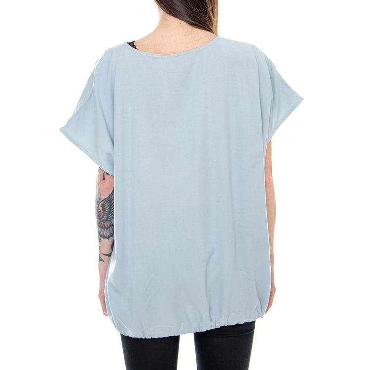 Estrid Woven T-Shirt - Green - Maglietta Girocollo Donna Verde 191612-125 . ELVINE 