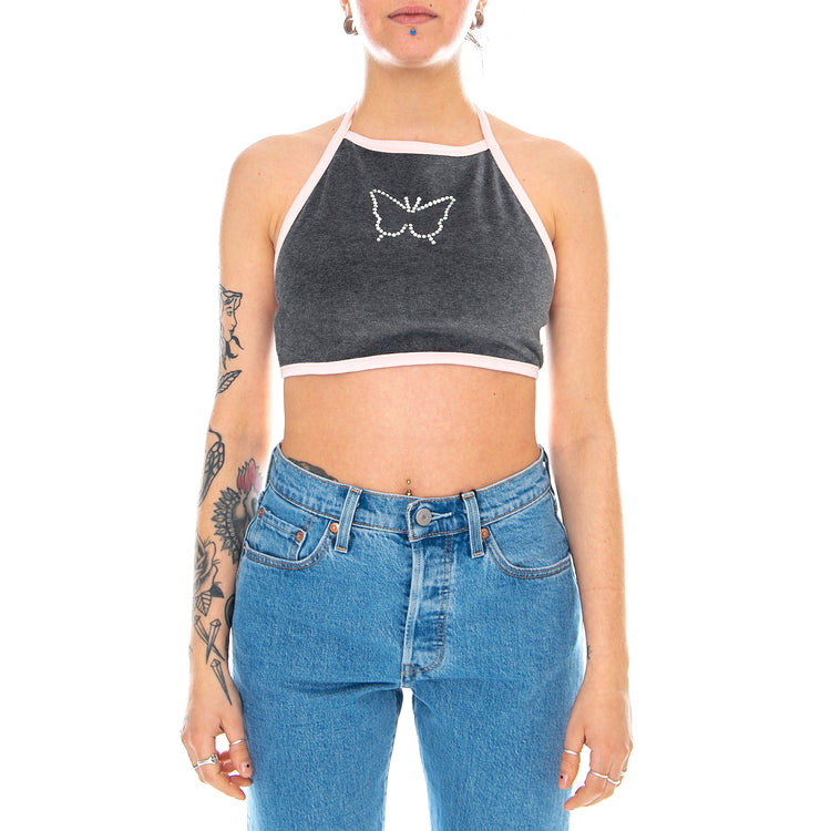 Wm Vans x Sandy Liang Butterfly Tank - Grey / White - Top Donna Grigio VN0A4MWZ1O71 . VANS 
