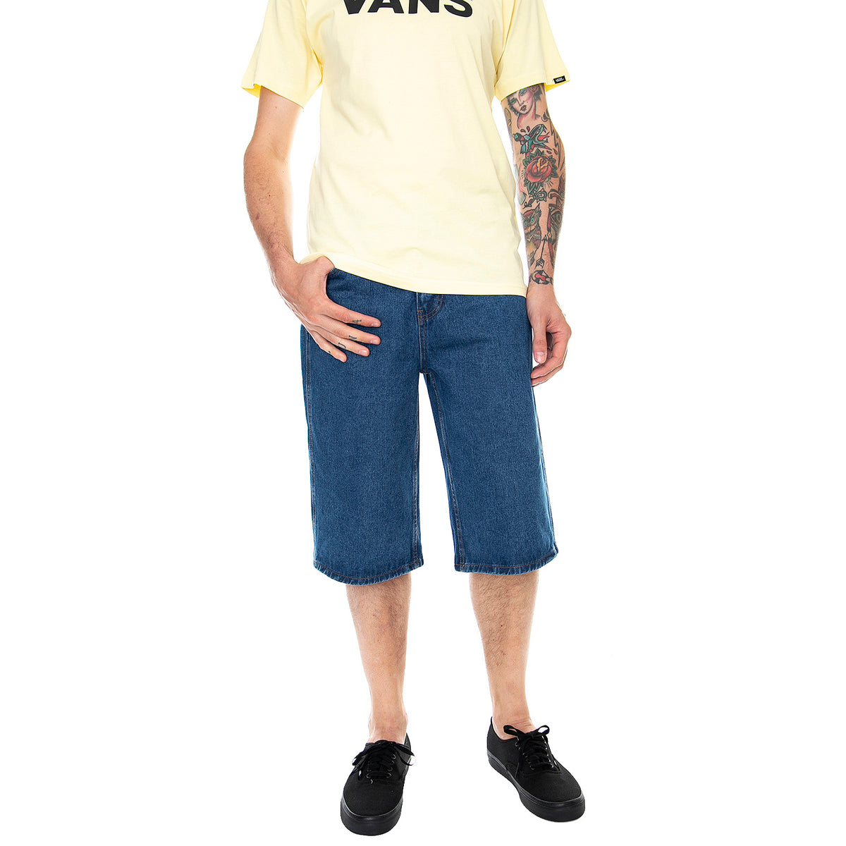 KK Denim Shorts - Blue - Bermuda Denim Jeans Uomo Blu KRCKKMQ12038 . KARL KANI 