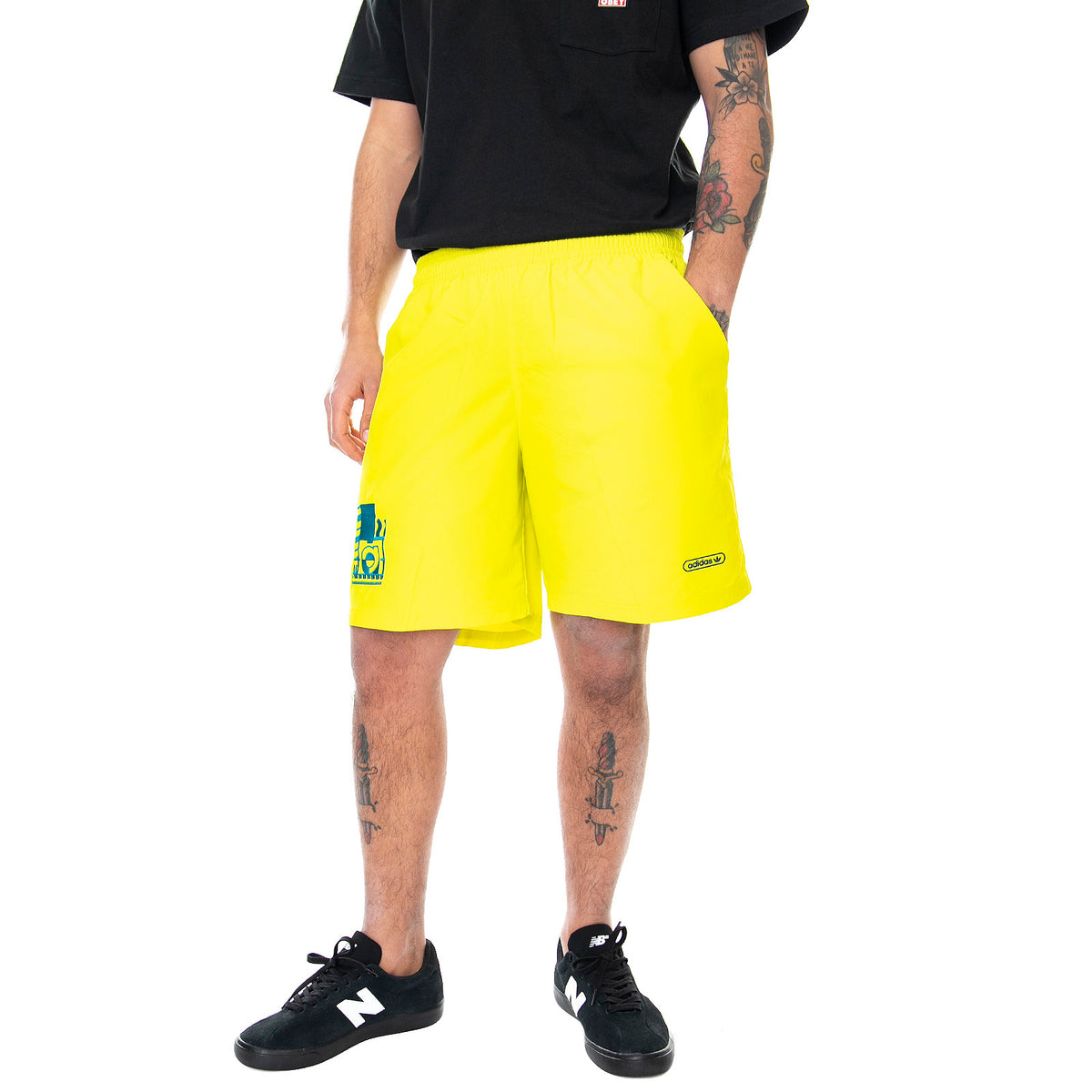 Mens Woven Shorts - Acid Yellow - Bermuda Uomo Gialli GN3857 . ADIDAS 