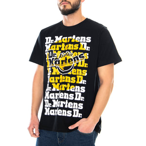 Target Print Tee - Black - Maglietta Girocollo Uomo Nera DMCAC832001 . DR.MARTENS 