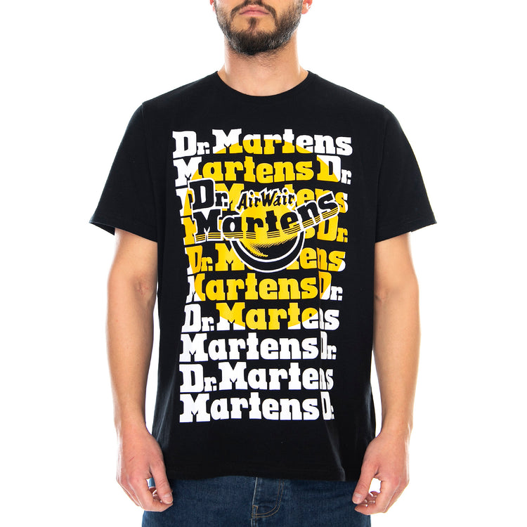 Target Print Tee - Black - Maglietta Girocollo Uomo Nera DMCAC832001 . DR.MARTENS 