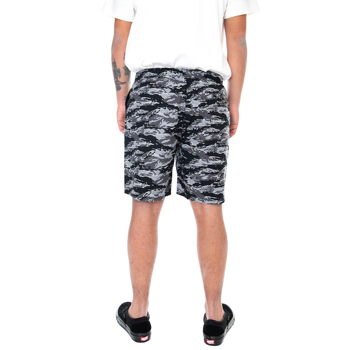 Mens Fuck It Shorts - Black Tiger Camo - Bermuda Uomo Neri / Multicolore PT00123-BLACK . HUF 