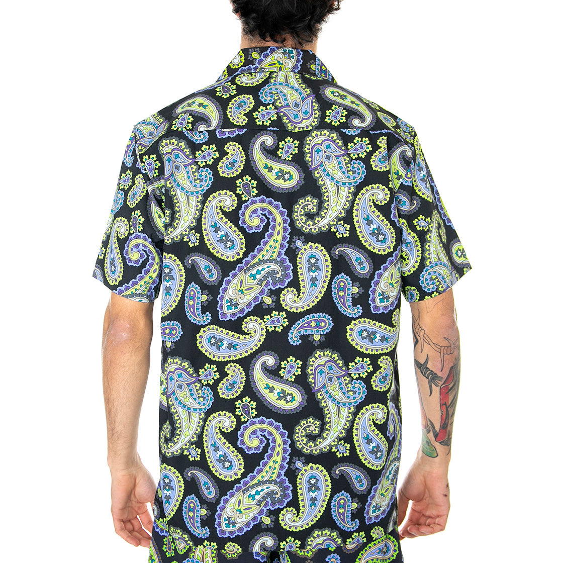 Paisley Woven - Camicia Maniche Corte Uomo Nera / Multicolore BU00145-BLACK . HUF 