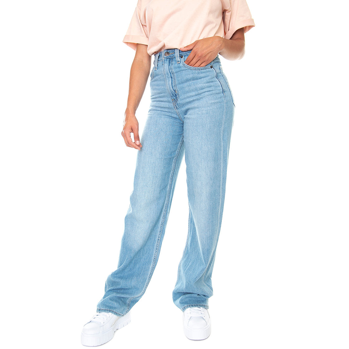 High Loose Let's Stay in Pj - Pantaloni Denim Jeans Donna Blu / Med Indigo - Worn In 26872-0017 . LEVIS 