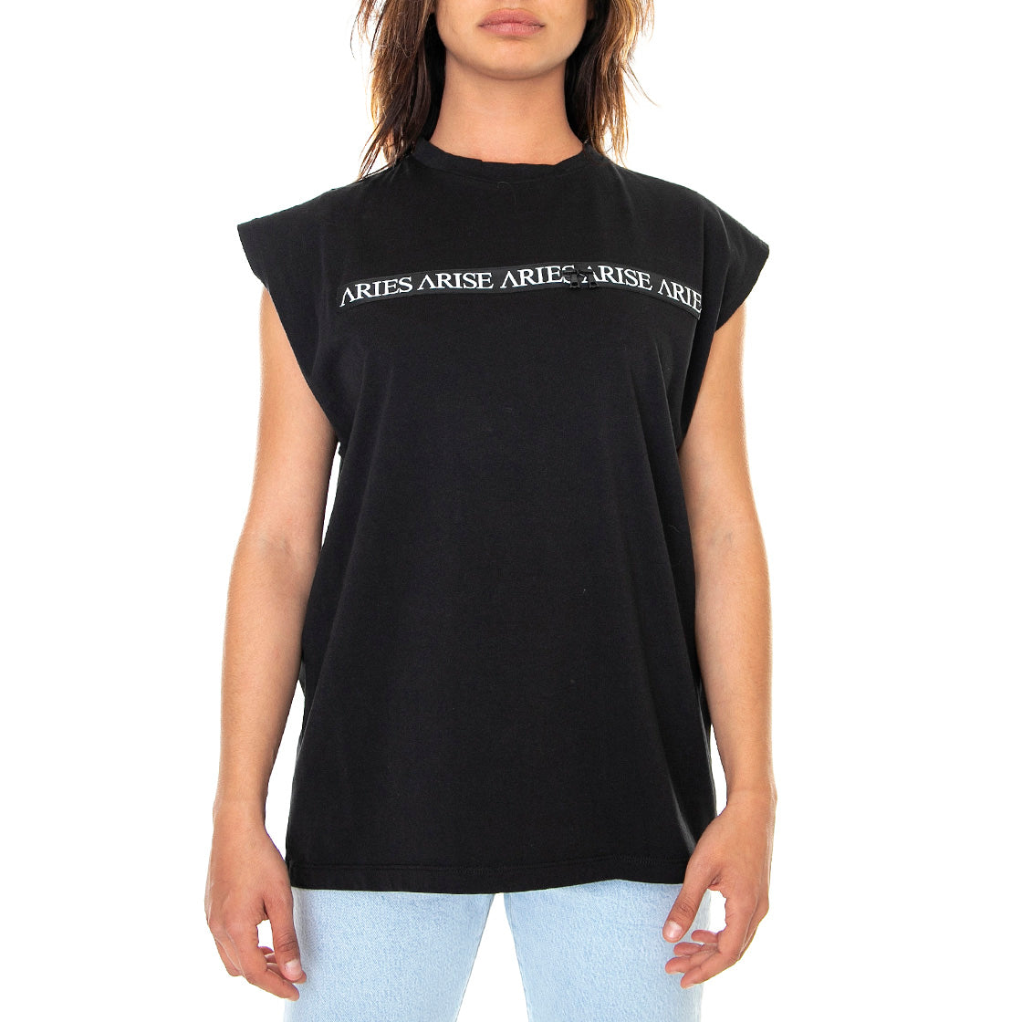 Zip Vest - Canotta Donna Nera FRAR40010-BLK . ARIES 