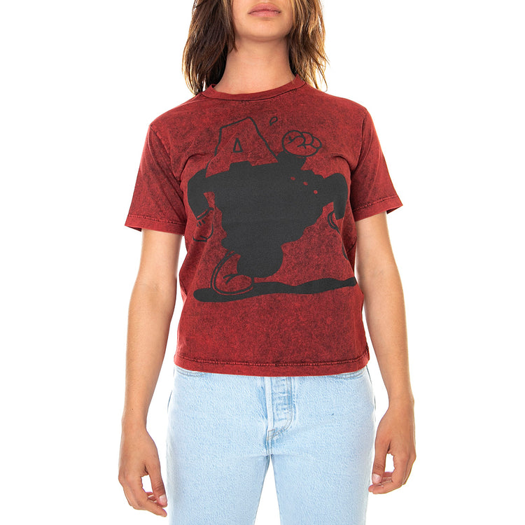 Shrunken Cartoon - Maglietta Girocollo Donna Rossa FRAR60015-RD . ARIES 