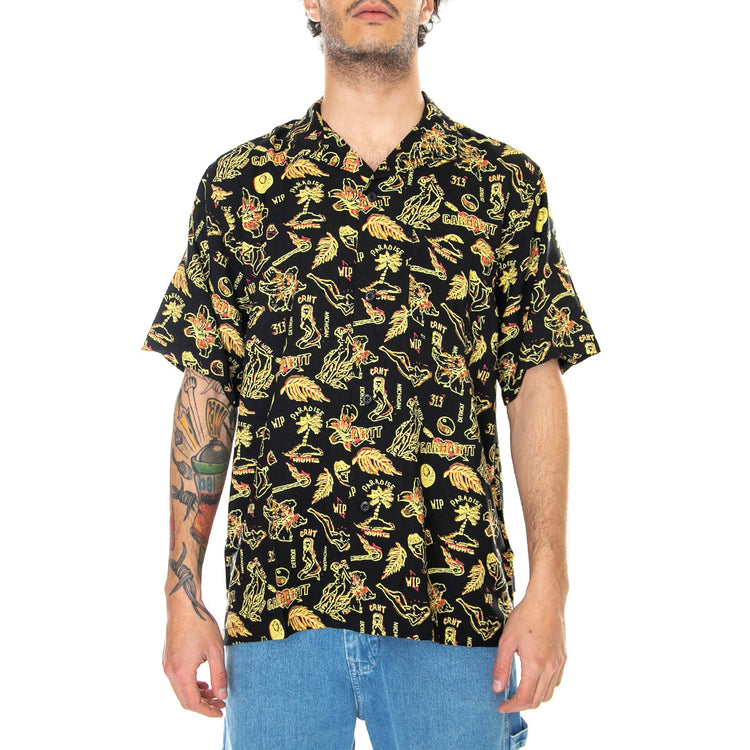 S/S Paradise Shirt Paradise Print, Yellow - Camicia Maniche Corte Uomo Multicolore I027530.09Q.00.03 . CARHARTT WIP 