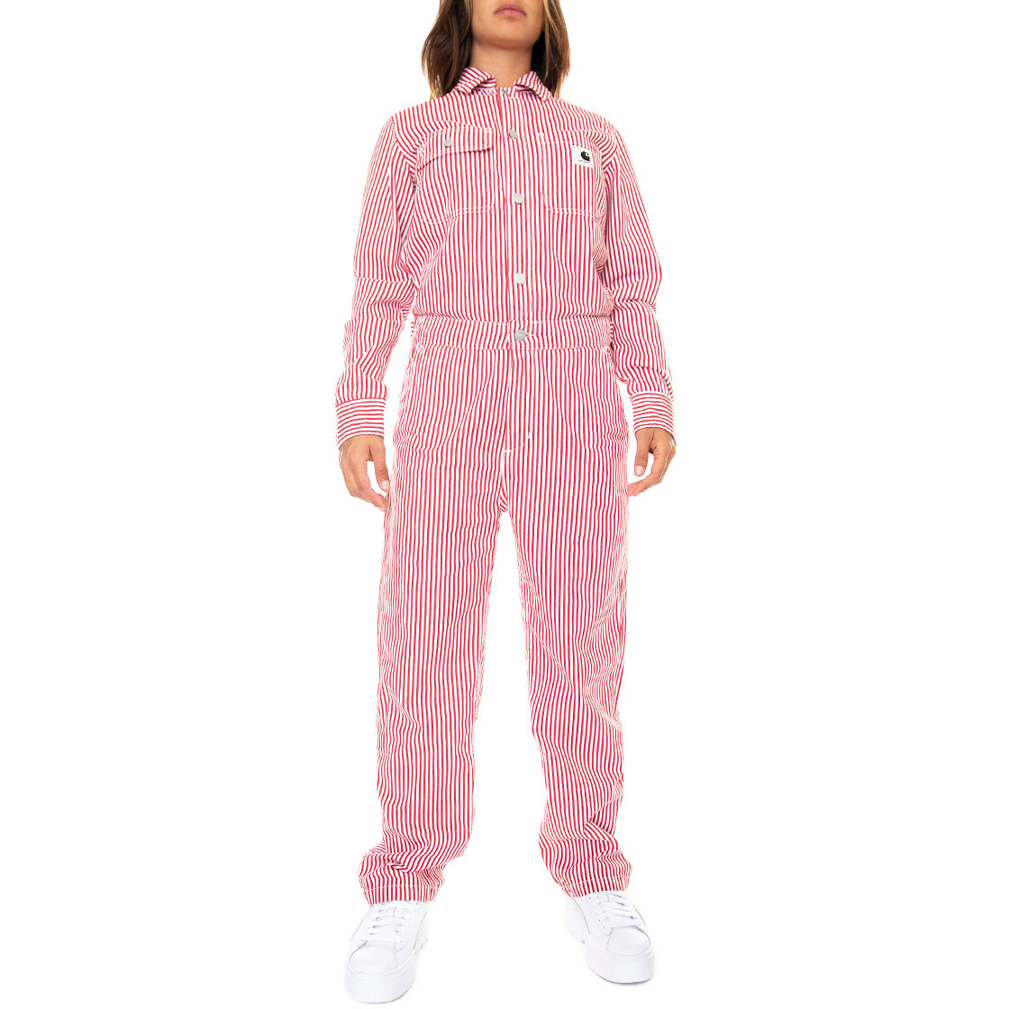 W' Tara Coverall Red / White - Tuta Donna Multicolore I028011.0D5.02.03 . CARHARTT WIP 