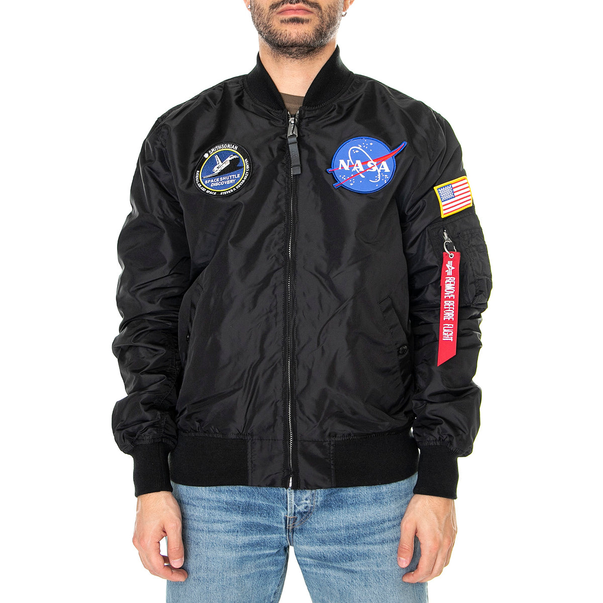 M' MA-1 TT NASA Reversible II Black - Giacca Estiva Uomo Nera 186101-03 . ALPHA INDUSTRIES 