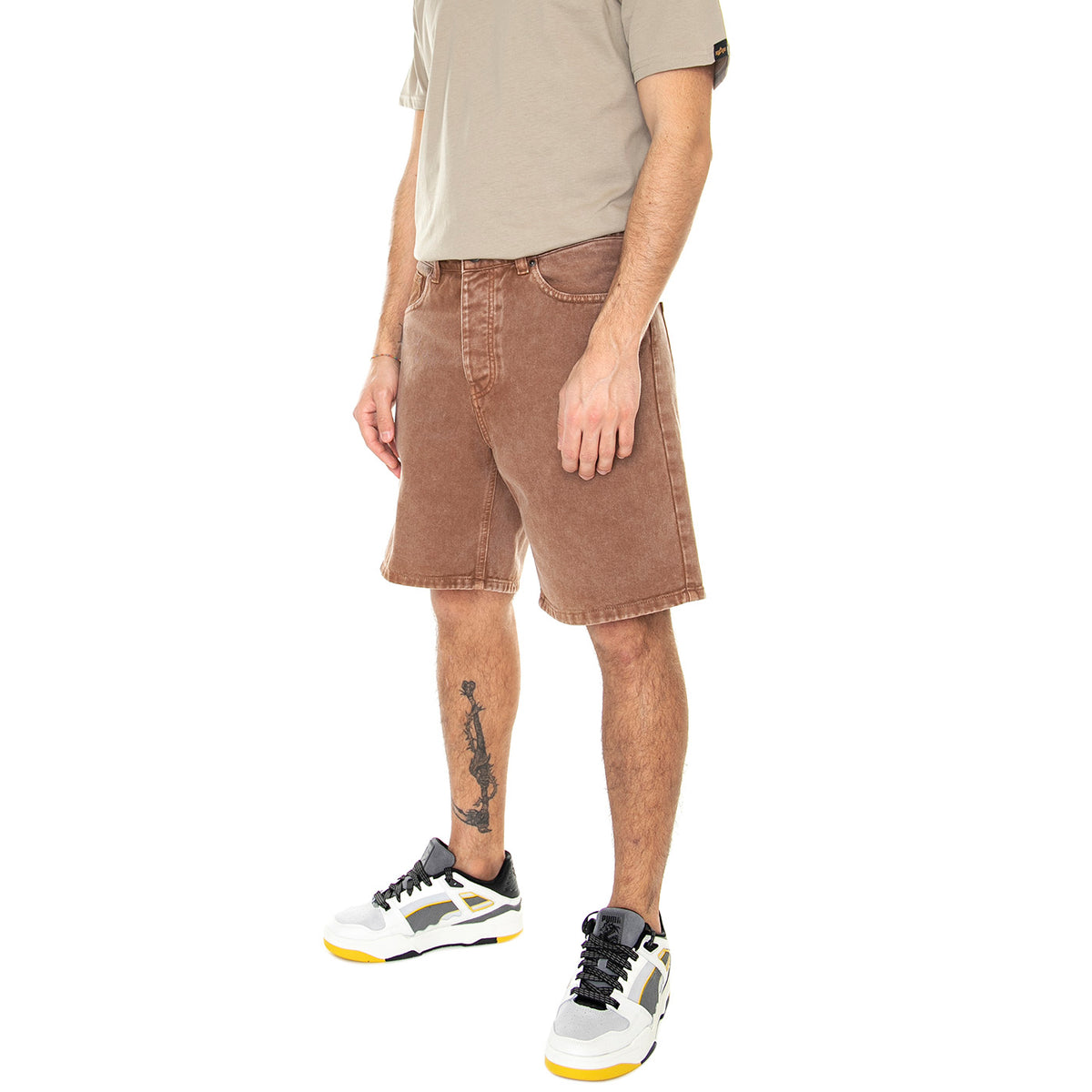 Newel Short Tamarind Worn Washed - Bermuda Uomo Marroni I029149-1CNWD . CARHARTT WIP 