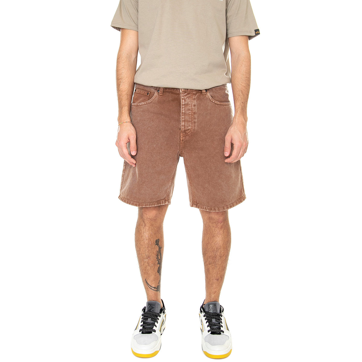 Newel Short Tamarind Worn Washed - Bermuda Uomo Marroni I029149-1CNWD . CARHARTT WIP 