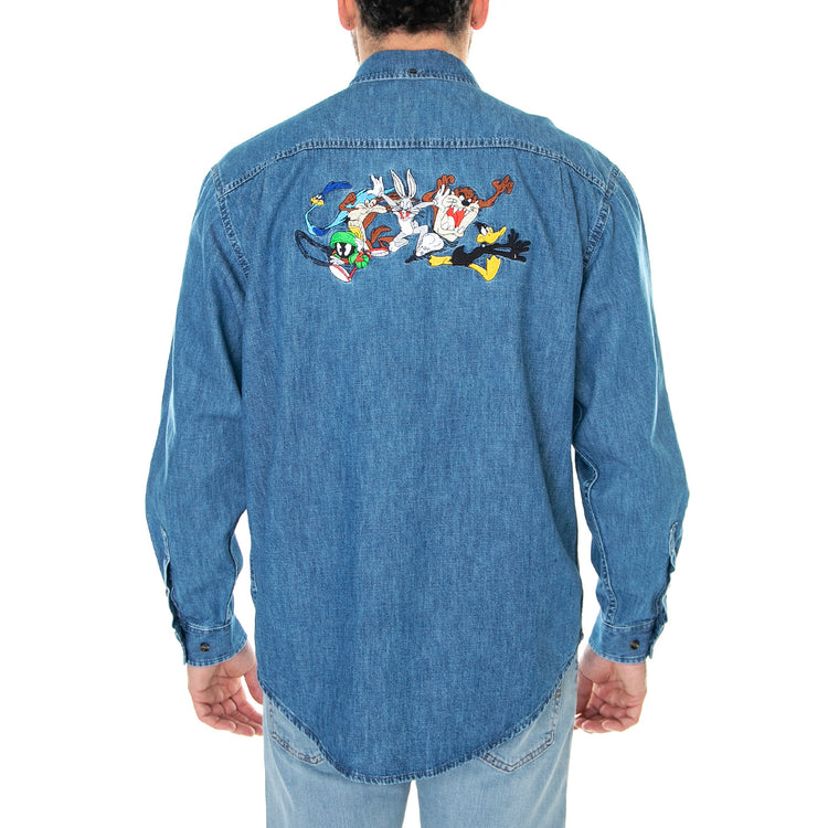 Looney Tunes Denim Shirt Light Blue - Camicia Denim Jeans Uomo Blu 23SIHR53-LIGHT BLUE . IUTER 