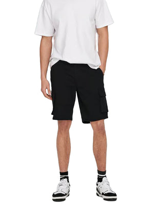 ONSCAM STAGE CARGO SHORTS PK 6689 NOOS BLACK - Bermuda Uomo Neri 22016689-Black . ONLY & SONS 