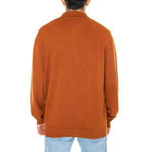 Signature Long Sleeve Polo Caramel - Polo Maniche Lunghe Uomo Marrone 63353-371 . BEN SHERMAN 