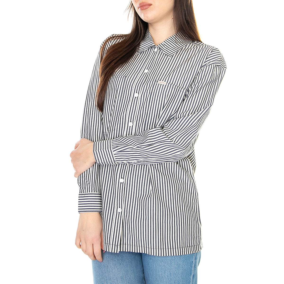 W' Bowery Overshirt Navy - Camicia Donna Multicolore 1294-NAVY . BRIXTON 