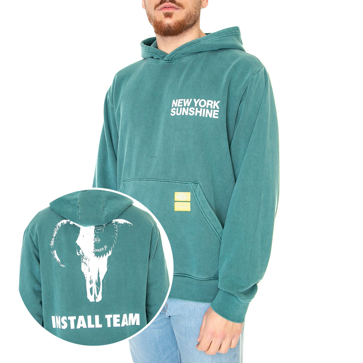 NYS Install Team Hoodie Forest - Felpa con Cappuccio Uomo Verde DK0A4Y4DFTX1 . DICKIES 