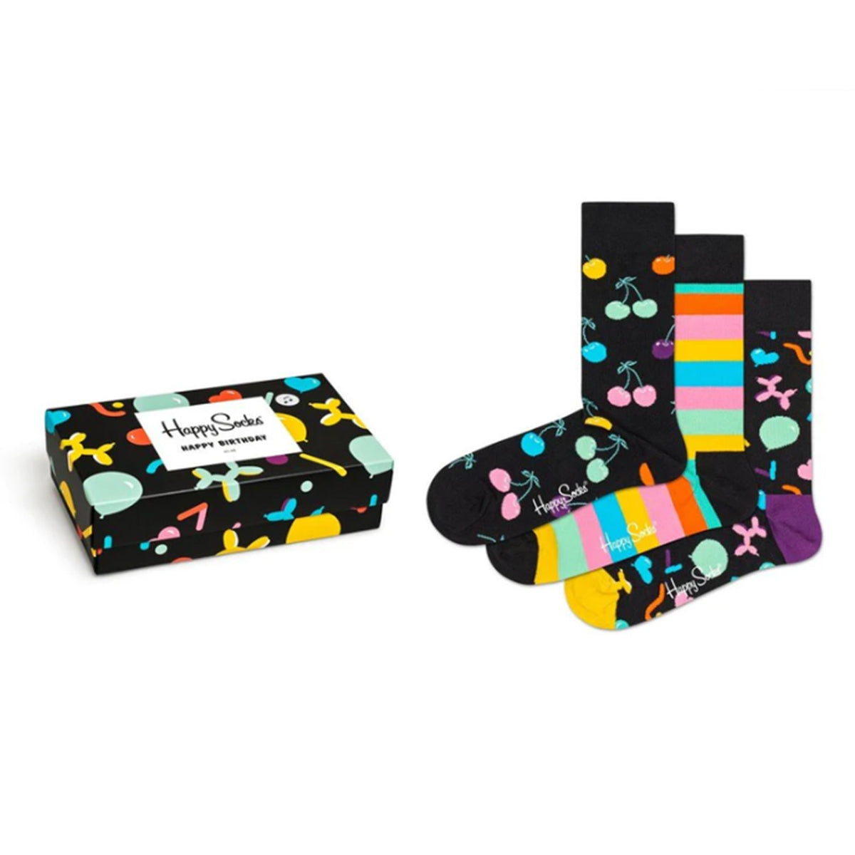 Playing Birthday Gift Box - Set da 3 Paia di Calzini Multicolore XBDA08-7300 . HAPPY SOCKS 