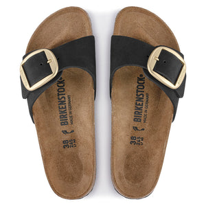 MADRID BIG BUCKLE BLACK NUBUCK LEATHER - Sandali Donna Neri 1023373 . BIRKENSTOCK 