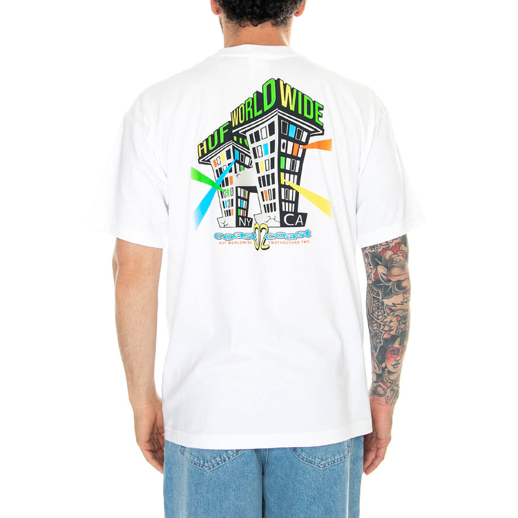 Club House S/S Tee White - Maglietta Girocollo Uomo Bianca TS02176-WHITE . HUF 