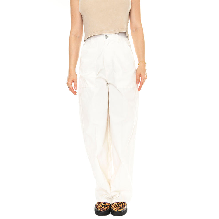 Obey Eugene Utility Pant Unbleached - Pantaloni Donna Bianchi 242020108-UBL . OBEY 