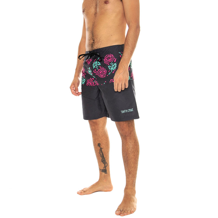 Dressen Rose Crew Two Black - Costume da Bagno Uomo Nero / Multi SCA-SHR-5082 . SANTA CRUZ 
